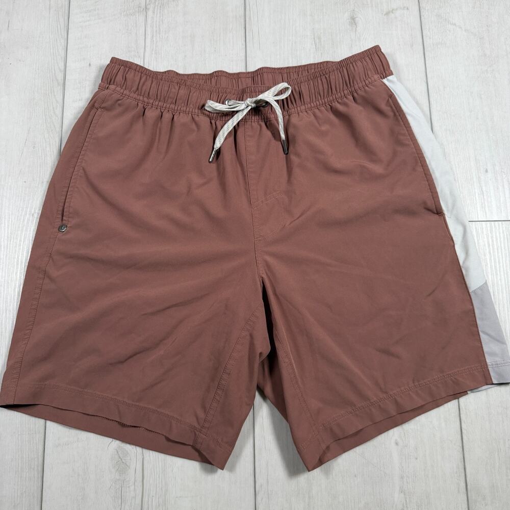Vuori Kore Shorts Men's Small 7" Brown Elastic Waist Lined Athleisure V302